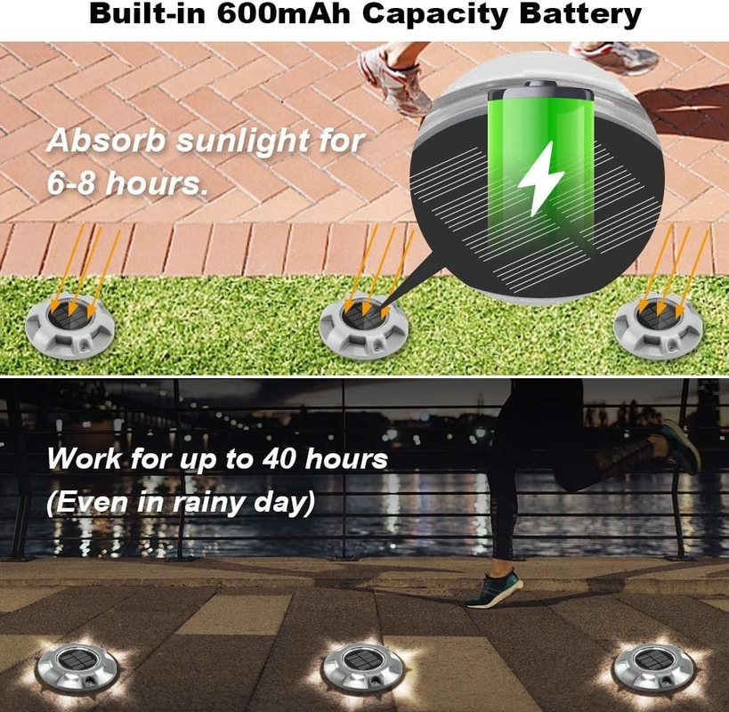 IP68 Iluminación de suelo de cubierta solar de aluminio resistente al agua 114*22MM