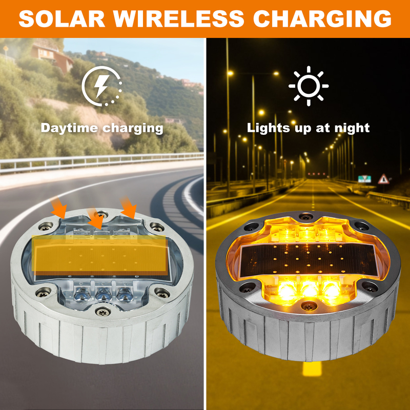 Estrada solar incrustada de aluminio de 60 toneladas Resiste el destello de la luz Garage a prueba de agua Autopista Jardín borde de la carretera