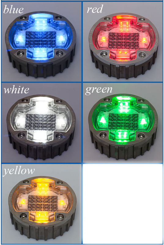 Rodillos de carretera solares rojos 2V aleación de aluminio PC IP68 impermeable para una mejor visibilidad de la carretera por la noche