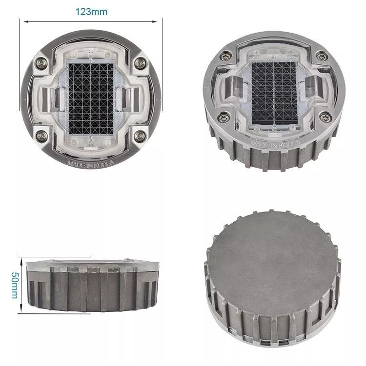 Rodillos de carretera solares rojos 2V aleación de aluminio PC IP68 impermeable para una mejor visibilidad de la carretera por la noche
