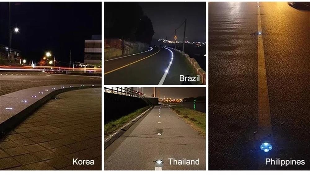 Rodillos de carretera solares rojos 2V aleación de aluminio PC IP68 impermeable para una mejor visibilidad de la carretera por la noche