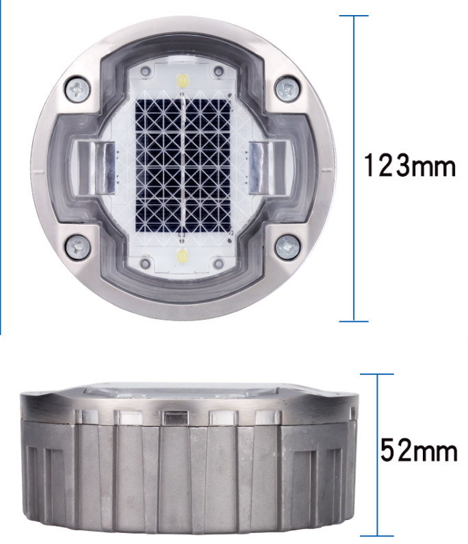 Rodillos de carretera solares rojos 2V aleación de aluminio PC IP68 impermeable para una mejor visibilidad de la carretera por la noche