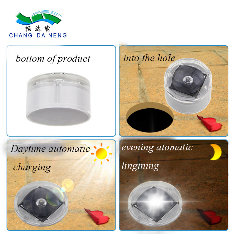 Rodillos solares subterráneos de aluminio redondo incrustado faro de luz LED marcadores de carretera