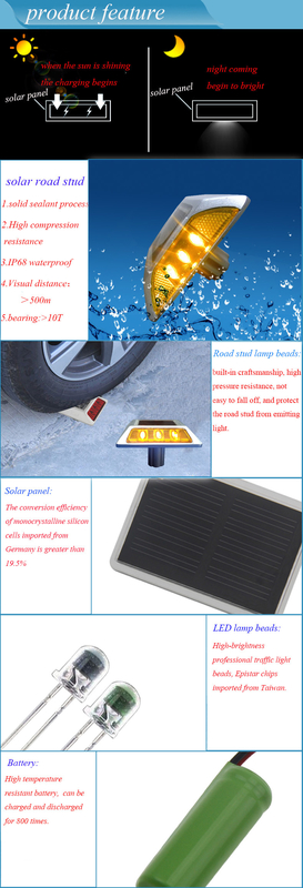 IP68 resistente al agua Solar Spike LED reflector de aluminio fundido Luces de orientación de tráfico vial con pies