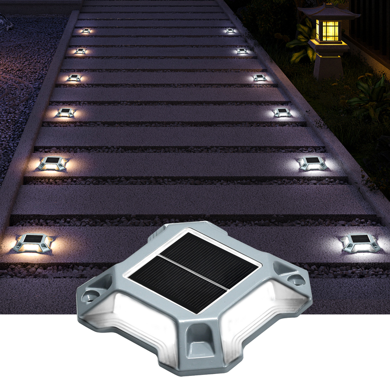 Pavimento exterior de aleación de aluminio conducido rodillos de carretera montaje de rieles energía solar jardín decorativo de la cubierta de la terraza de la plataforma de la doca luz del suelo