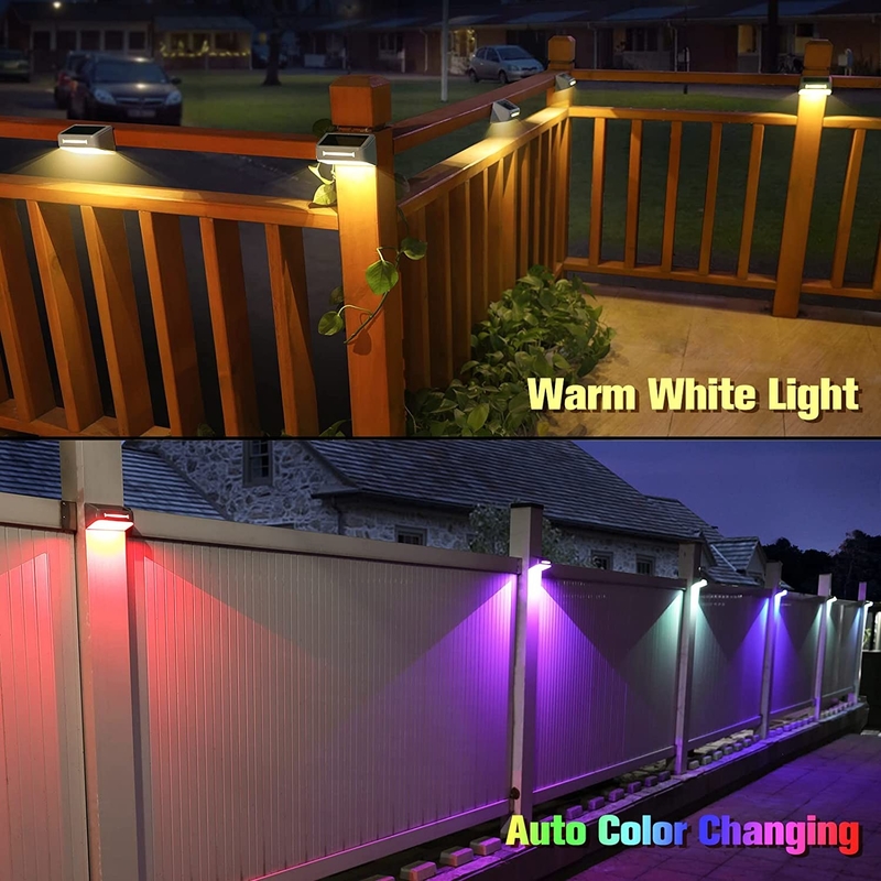 200g 3PCS Inodoro exterior de luz solar de pared RGB Panel solar blanco cálido Ternario Batería de litio