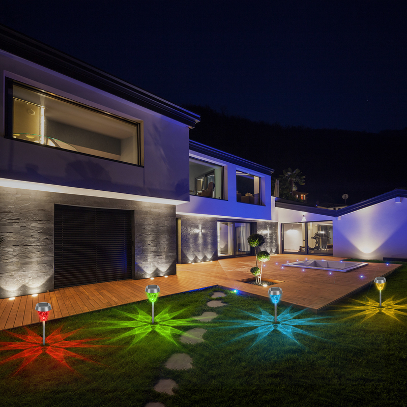 Luzes de camino con energía solar Material ABS para luz solar de jardín paisajístico decorativo