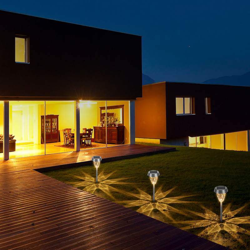 Luzes de camino con energía solar Material ABS para luz solar de jardín paisajístico decorativo