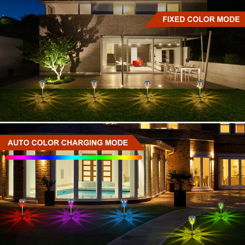 Luzes de camino con energía solar Material ABS para luz solar de jardín paisajístico decorativo
