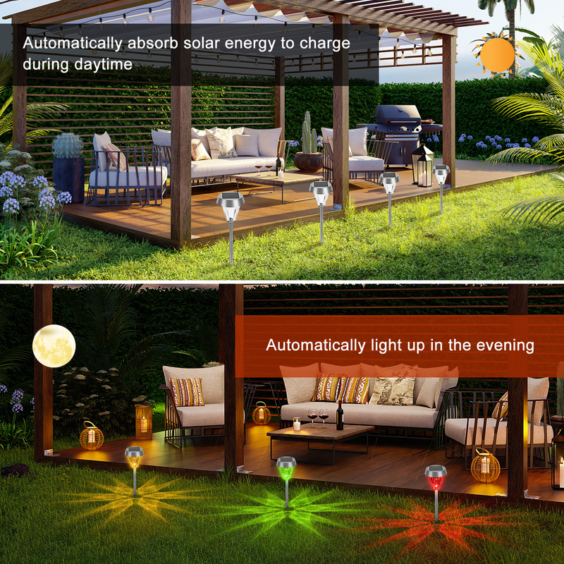 Luzes de camino con energía solar Material ABS para luz solar de jardín paisajístico decorativo