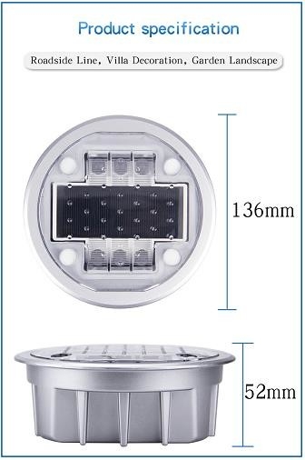 2V de voltaje LED con energía solar rodillos IP68 para entornos de temperatura y presión