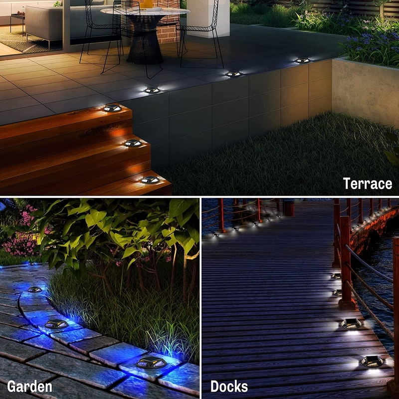 2V Luzes de cubierta solar de voltaje para escalones en cubierta Iluminación de barandillas exterior a prueba de agua