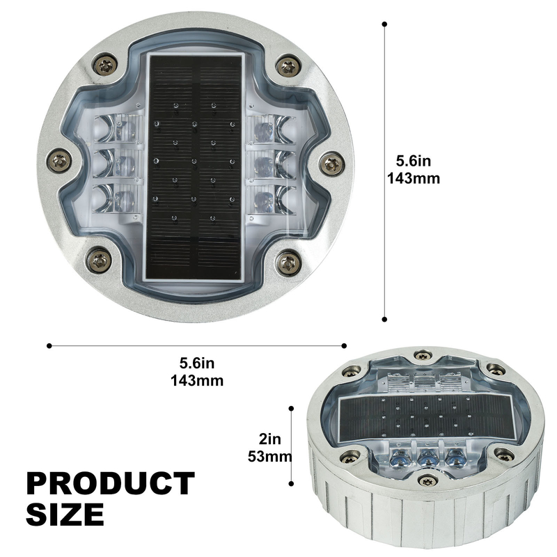 Pistas solares de larga duración con potencia de 0,2 W, diámetro de 136 mm y vida útil ≥ 30000 h