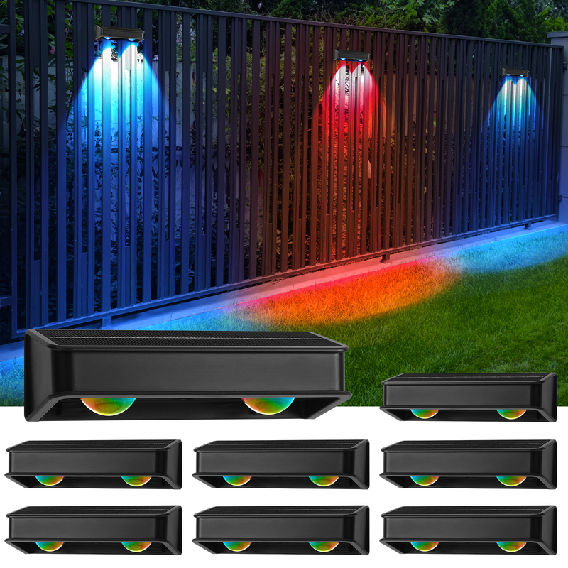 Puertas de patio blancas cálidas Recinto de cubierta Iluminación de jardín Inodoro Lámpara de paso pequeño Exterior Solar de arriba hacia abajo Luces de pared