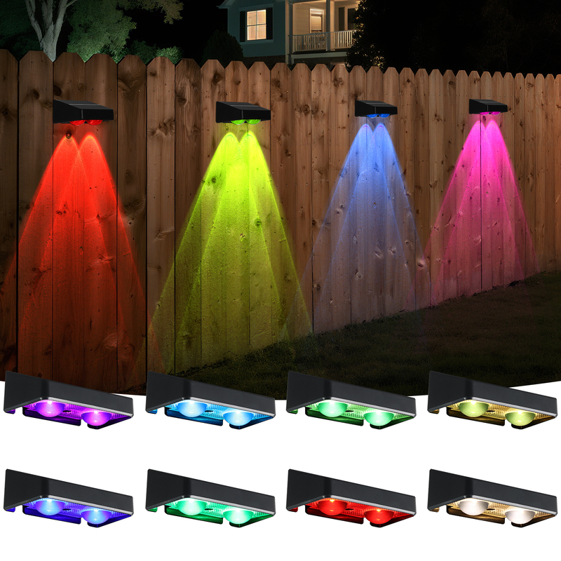 Puertas de patio blancas cálidas Recinto de cubierta Iluminación de jardín Inodoro Lámpara de paso pequeño Exterior Solar de arriba hacia abajo Luces de pared