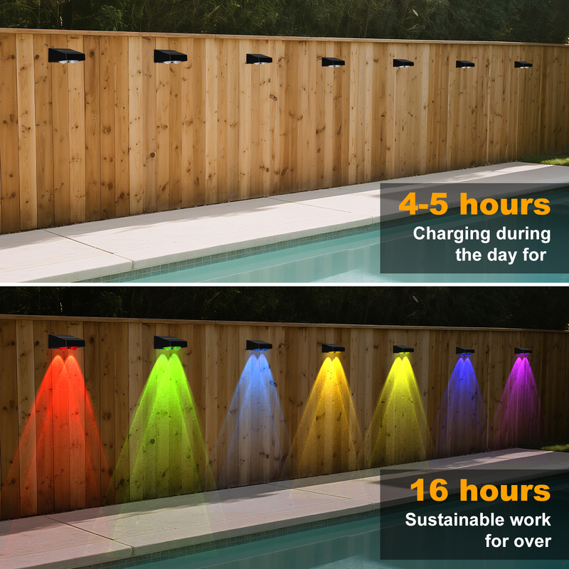 Puertas de patio blancas cálidas Recinto de cubierta Iluminación de jardín Inodoro Lámpara de paso pequeño Exterior Solar de arriba hacia abajo Luces de pared