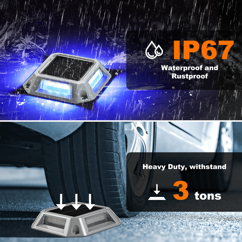 Solar Dock Light with 360 Beam Angle 10000 Hours Lifespan and 12 LED for Outdoor Waterproof Lighting