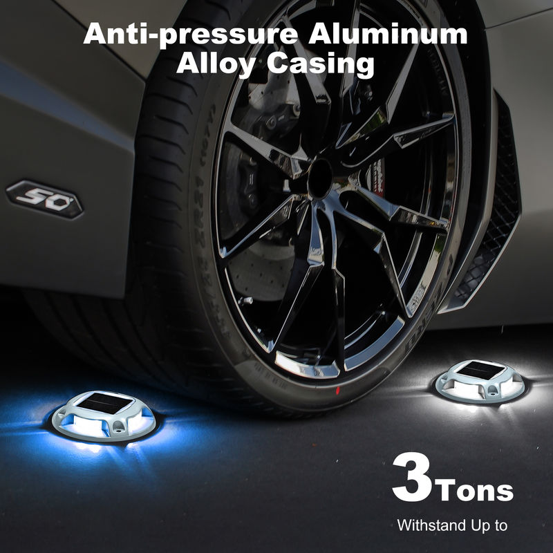 Outdoor Solar Road Stud with 6000K Daylight Alert LED and 110*22.5MM Size Waterproof Aluminum Deck Light