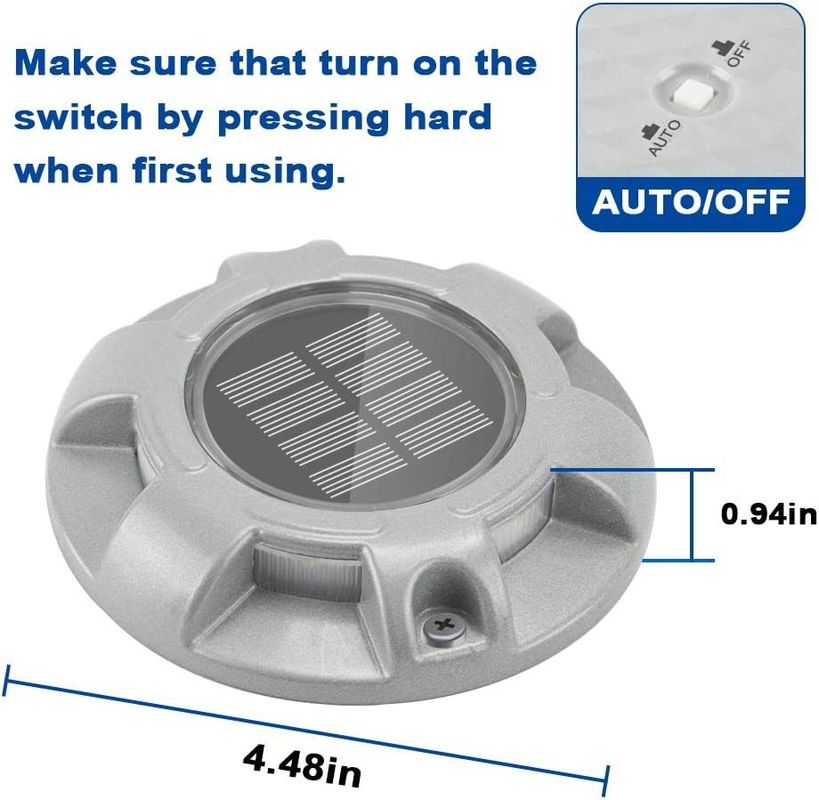 Aluminum Alloy Solar Road Stud with 6000K Daylight Alert IP67 Waterproof and 2-Year Warranty