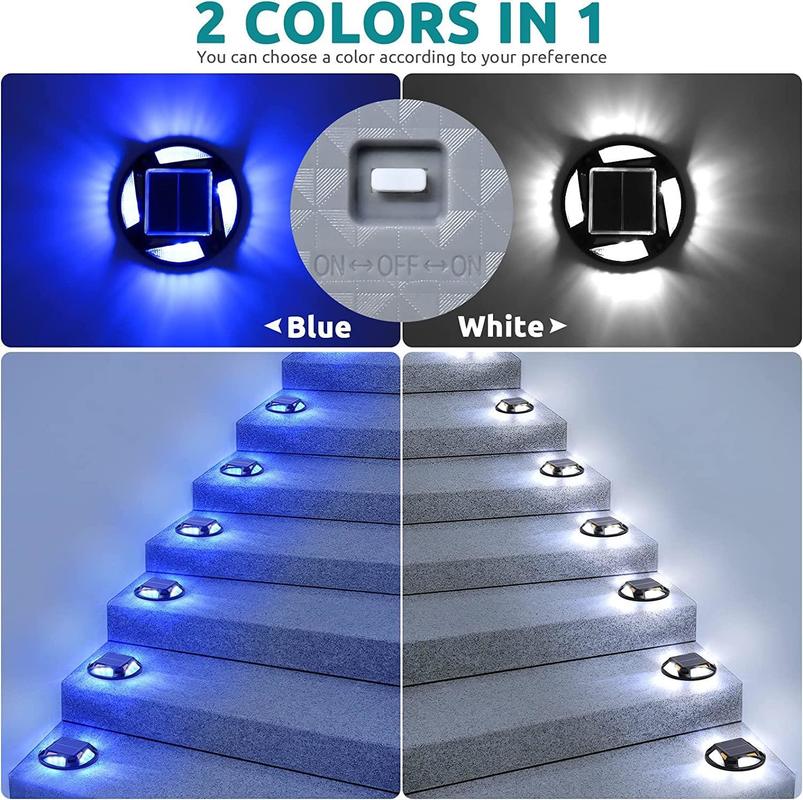 Baliza solar vial de color blanco cálido con 12 LEDs para la seguridad vial y la iluminación de entradas