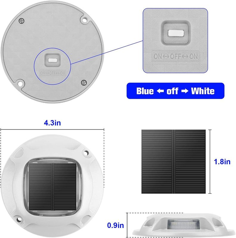 Luz de cubierta solar de 20 lúmenes con IP67 a prueba de agua y alerta de luz diurna de 6000K para uso al aire libre