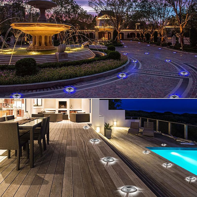 Luz de cubierta solar con 8 LED de 6000K de luz diurna y tamaño de 110*22.5MM para uso en exteriores