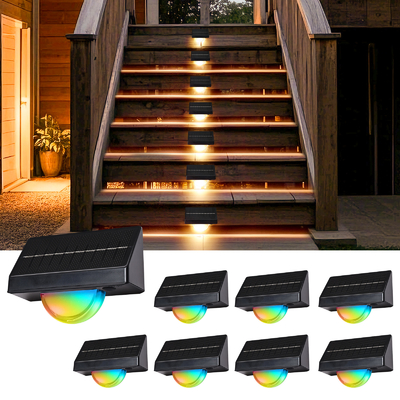 Iluminación solar LED para cercas ️ Iluminación exterior RGB a prueba de agua
