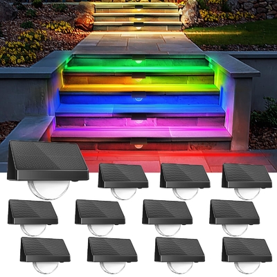Iluminación solar LED para cercas ️ Iluminación exterior RGB a prueba de agua