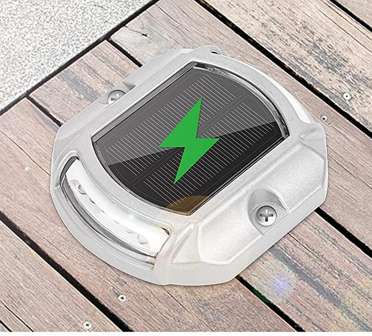 20 Lumenes Brillo Aluminio Dock Solar Luz Baja temperatura de funcionamiento Fácil de instalar Ligero 140g