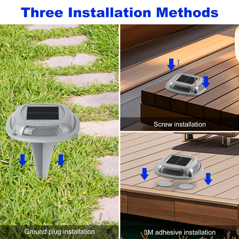 IP67 Luz solar impermeable con batería de 1.2V/600mah y panel solar de 2V/140ma en blanco+azul