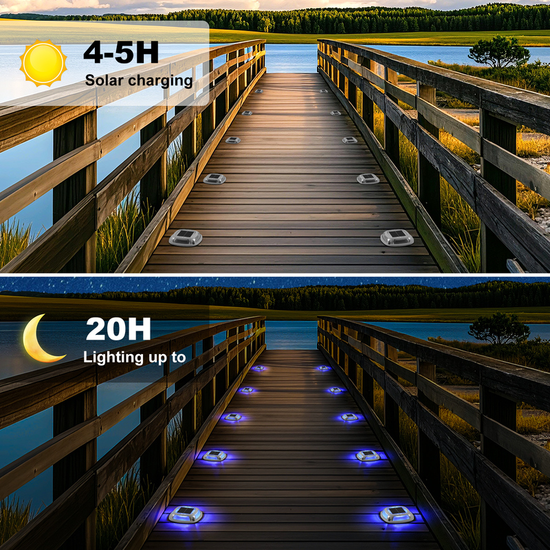 IP67 Luz solar impermeable con batería de 1.2V/600mah y panel solar de 2V/140ma en blanco+azul